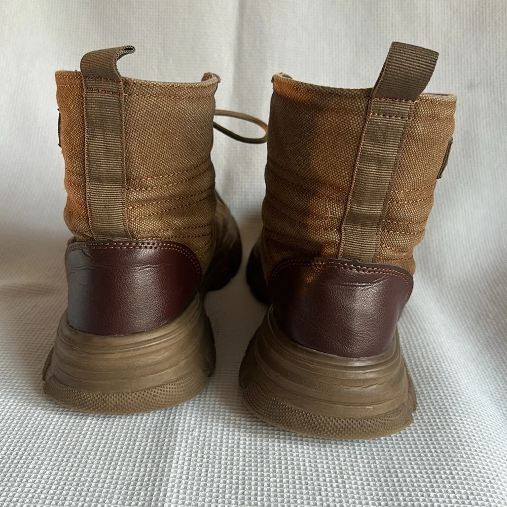 Men's High Top Steel Toe Safety Work Boots Army Combat Desert Hiking Shoes SZ 43